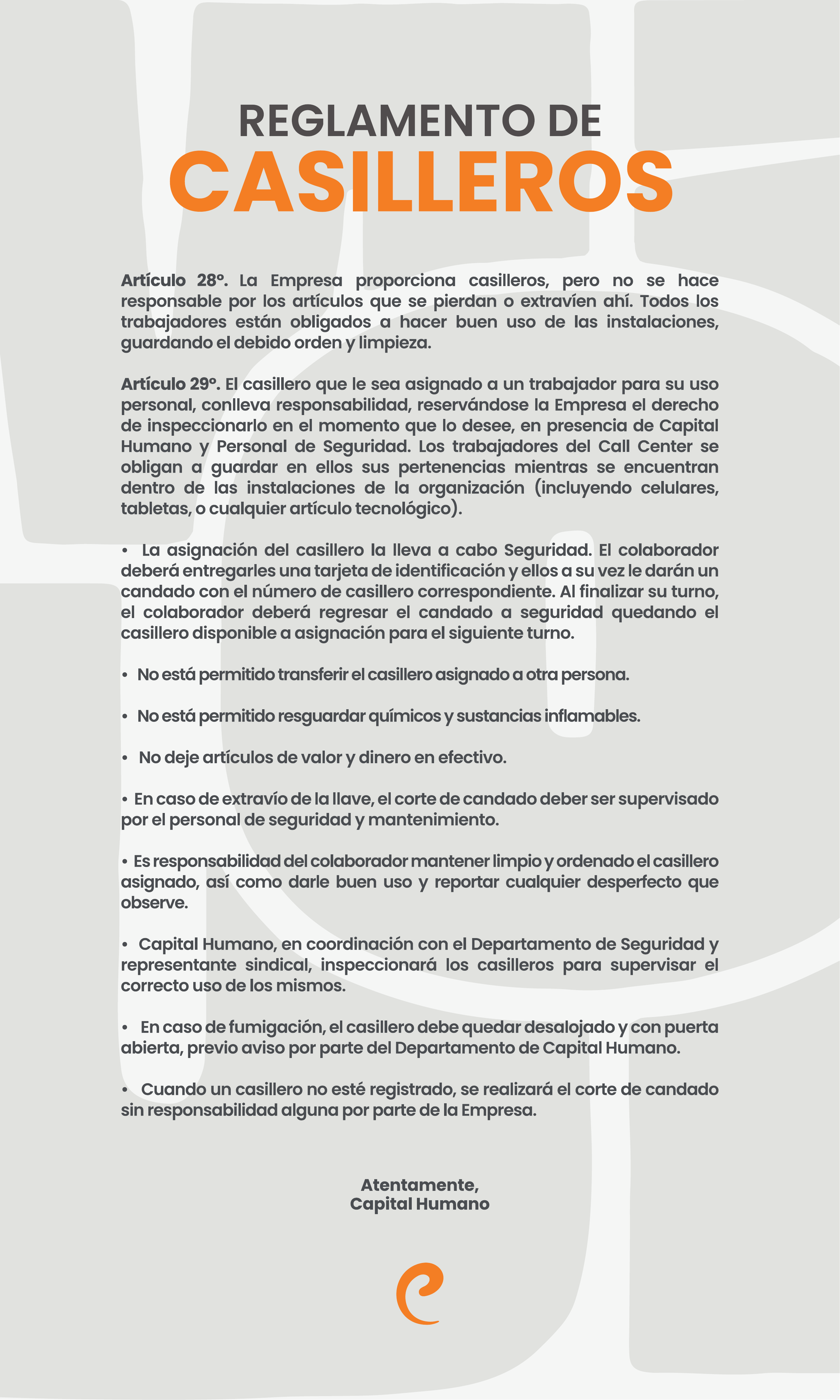 Reglamento de casilleros